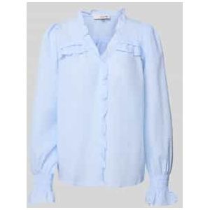 Regular fit overhemdblouse met blinde knoopsluiting, model 'Sonja'