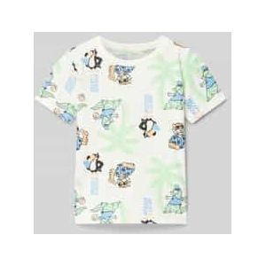 T-shirt met all-over motiefprint