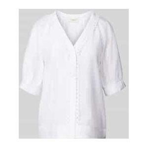 Regular fit blouse met V-hals en gehaakt kant