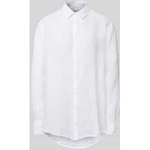 Regular fit overhemdblouse van linnen met doorknoopsluiting