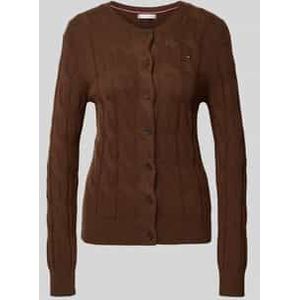 Regular fit gebreid jack van zuivere wol met kabelpatroon