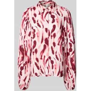 Regular fit overhemdblouse van viscose met blinde knoopsluiting