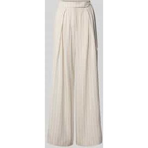 Wide leg bandplooibroek met linnen