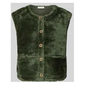 Gilet van imitatiebont met ronde hals