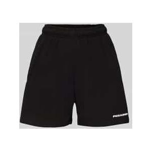 High waist sweatshorts met labelstitching, model 'SULLY'