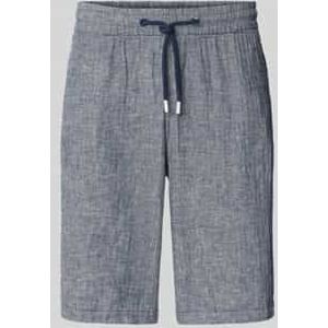 Regular fit korte linnen broek met tunnelkoord, model 'MORGAN'