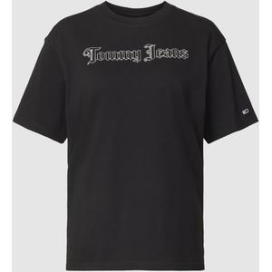 T-shirt met label met strass-steentjes, model 'GRUNGE'