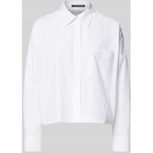 Overhemdblouse met blinde knoopsluiting