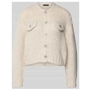 Gebreid jack met ronde hals en knoopsluiting