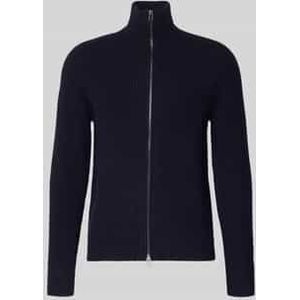 Regular fit gebreid jack van zuivere wol