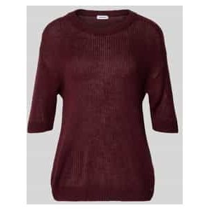 MORE & MORE - Trui - Wijnrood - Knitwear - Ronde Hals - Losse Pasvorm