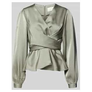 Blouse met lange mouwen en V-hals