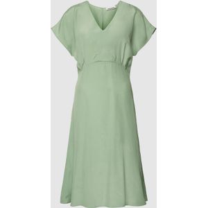 Midi-jurk van lyocell met V-hals, model 'AALBINE'