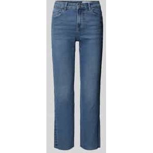 Regular fit high waist jeans met open zoom, model 'SHEILA'