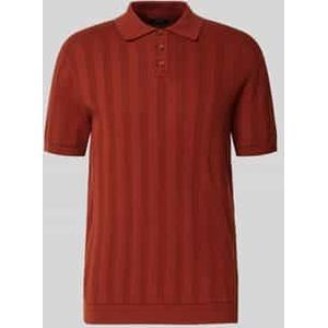 Regular fit gebreide polo met structuurmotief