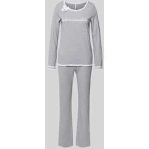 Regular fit pyjama met sierstrik, model 'Zeit zum Kuscheln'