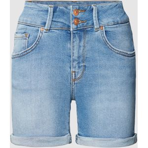 Korte slim fit jeans met labelpatch, model 'Becky'
