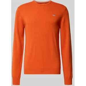 Gebreide pullover van zuivere lamswol met ribboorden