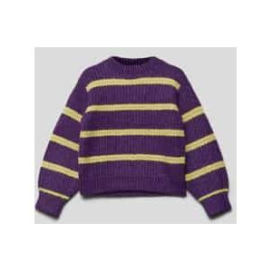 S.Oliver Gestreepte Gebreide Trui Paars/Geel