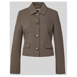 Regular fit blazer met viscose en platte kraag