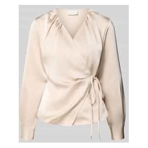 Wikkelblouse van satijn, model 'Caprina'