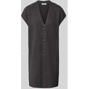 Mouwloos vest met kapmouwen en V-hals