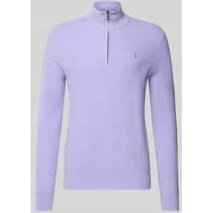 Polo Ralph Lauren - Gebreide Trui - Paars - Katoen - Half Zip