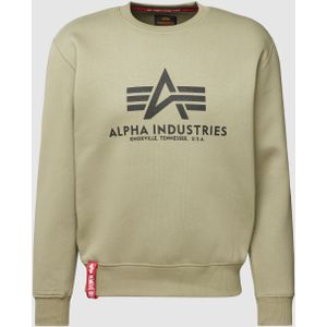 Sweatshirt met labelprint, model 'BASIC'