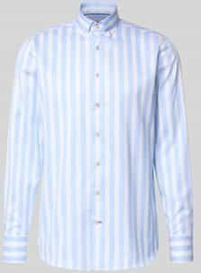 OLYMP - SIGNATURE - Overhemd - Bleu - Tailored Fit - Button-down