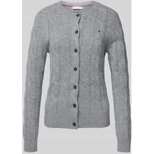 Tommy Hilfiger - Gebreid Jack - Mêlee - Regular Fit - Zuivere Wol - Kabelpatroon