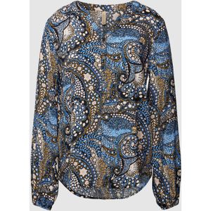Blouse met all-over motief, model 'Manny'
