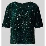 Relaxed fit T-shirt met all-over pailletten, model 'Cara'