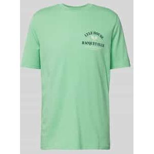 T-shirt met statement- en labelprint