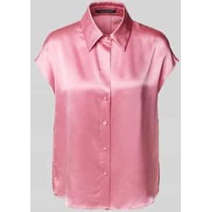 Regular fit blouse van zijde met kapmouwen
