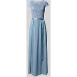 SWING - Avondjurk - Lichtblauw - Maxi - Gevoerde Zoom/Rand