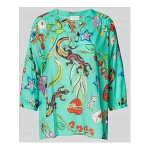 Regular fit blouse met 3/4-mouwen