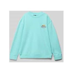 Sweatshirt met labelprint en ronde hals