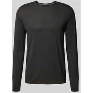 Regular fit pullover van puur katoen in gebreide look