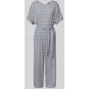 Jumpsuit met ronde hals en strikceintuur