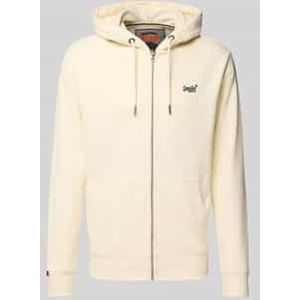 Sweatjack met logostitching en capuchon