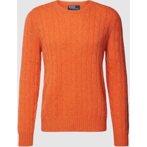 Kasjmier pullover met kabelpatroon