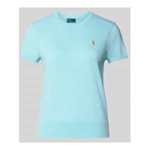 Gebreid shirt met logostitching