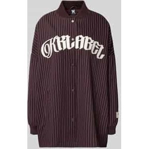 Oversized overhemdjack met labelstitching