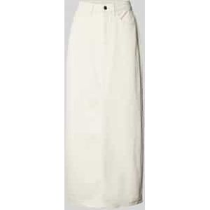 Vmgracia - High Waist Lange Rok - Denim - Stonewash - Split Achterkant