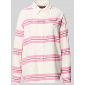 Relaxed fit overhemdblouse met labeldetail, model 'Vivian'