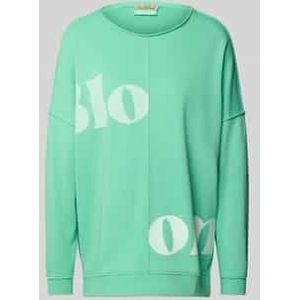 Sweatshirt met extra brede schouders en ronde hals