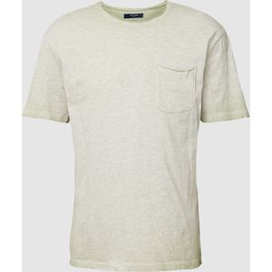 T-shirt met viscose en borstzak, model 'BLUJACK'
