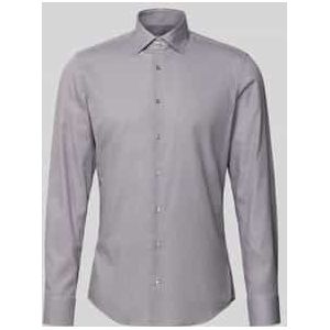 Slim fit zakelijk overhemd van katoen met kentkraag