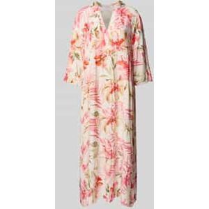 Midi-jurk van viscose in laagjeslook