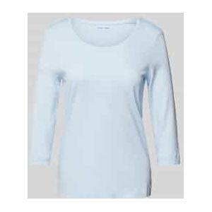 T-shirt met 3/4-mouwen in effen design